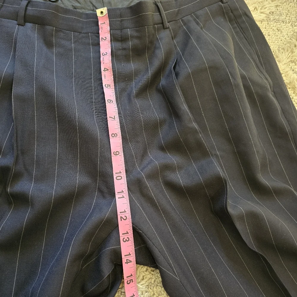 VTG Brooks Brothers Suit Mens 44L Navy Blue Pinstripe 2 Button Wool Pants 40x28